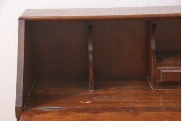 中古　九州民芸家具　深みのある色合いが美しいライティングビューロー(ワークデスク、簿記机、在宅ワーク、在宅用チェスト)(R-054328)