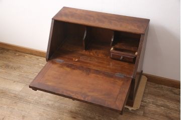 中古　九州民芸家具　深みのある色合いが美しいライティングビューロー(ワークデスク、簿記机、在宅ワーク、在宅用チェスト)(R-054328)