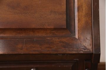 中古　九州民芸家具　深みのある色合いが美しいライティングビューロー(ワークデスク、簿記机、在宅ワーク、在宅用チェスト)(R-054328)