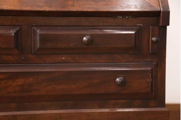 中古　九州民芸家具　深みのある色合いが美しいライティングビューロー(ワークデスク、簿記机、在宅ワーク、在宅用チェスト)(R-054328)