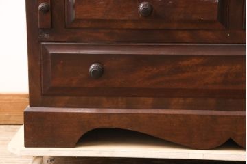 中古　九州民芸家具　深みのある色合いが美しいライティングビューロー(ワークデスク、簿記机、在宅ワーク、在宅用チェスト)(R-054328)