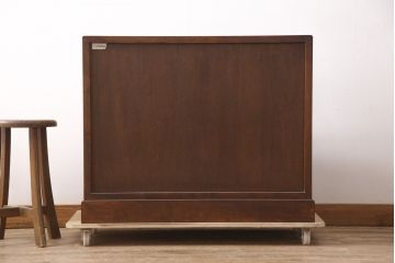 中古　九州民芸家具　深みのある色合いが美しいライティングビューロー(ワークデスク、簿記机、在宅ワーク、在宅用チェスト)(R-054328)