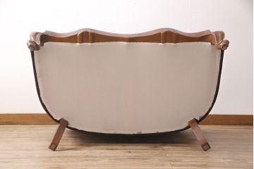 中古　超美品　スペイン製　VAROSA VALENTI(バロッサ バレンティ)　本革のシックな色合いが魅力!落ち着きのある大人の空間を演出する2人掛けソファ(2Pソファ、二人掛け、レザー)(定価約110万円)(R-054332)