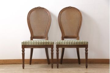 中古　DREXEL HERITAGE(ドレクセルヘリテイジ)　Cameo Classics(キャメオクラシックス)　格調高い雰囲気が魅力のマホガニー製ダイニングチェア2脚セット(椅子)(2脚定価 約62万円)(R-054335)