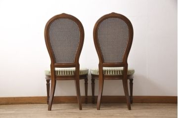 中古　DREXEL HERITAGE(ドレクセルヘリテイジ)　Cameo Classics(キャメオクラシックス)　格調高い雰囲気が魅力のマホガニー製ダイニングチェア2脚セット(椅子)(2脚定価 約62万円)(R-054335)