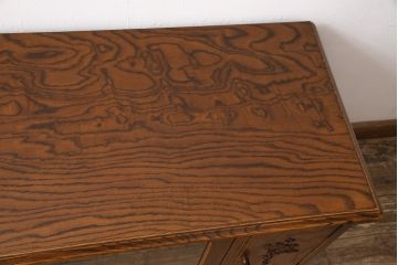 中古　美品　三越　Brugge(ブルージュ)　バラのレリーフが美しいテレビ台(戸棚、収納棚、ローボード、テレビボード)(R-054341)