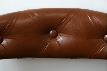 和製ヴィンテージ　美品!　辻木工　合皮　こだわりのあるデザインが目を引くアームチェア4脚セット　(R-054343)