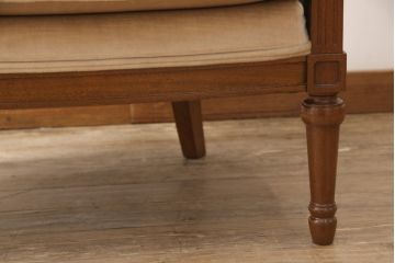 中古　DREXEL HERITAGE(ドレクセルヘリテイジ)　温かみのある色合いと上品な佇まいが魅力的なイージーチェアとオットマンセット(定価約68万円)(1人掛けソファ、アームチェア)(R-054344)