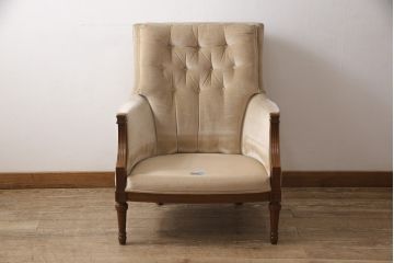 中古　DREXEL HERITAGE(ドレクセルヘリテイジ)　温かみのある色合いと上品な佇まいが魅力的なイージーチェアとオットマンセット(定価約68万円)(1人掛けソファ、アームチェア)(R-054344)