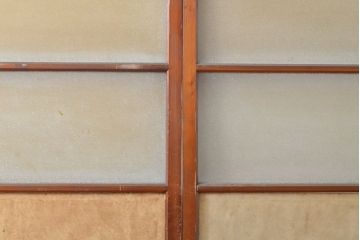 和製アンティーク　ノスタルジックな佇まいが魅力的なガラス戸4枚セット(引き戸、建具)(R-054345)
