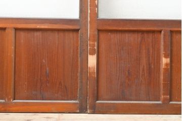 和製アンティーク　ノスタルジックな佇まいが魅力的なガラス戸4枚セット(引き戸、建具)(R-054345)