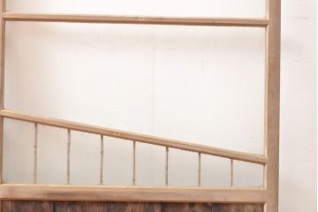 和製アンティーク　お洒落なデザインがアクセントになるガラス戸2枚セット(窓、引き戸、建具)(R-054346)
