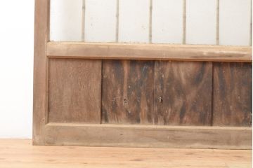 和製アンティーク　お洒落なデザインがアクセントになるガラス戸2枚セット(窓、引き戸、建具)(R-054346)