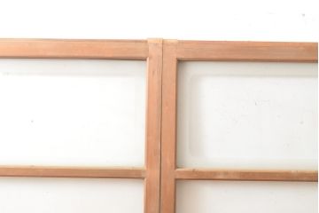和製アンティーク　お洒落なデザインがアクセントになるガラス戸2枚セット(窓、引き戸、建具)(R-054346)