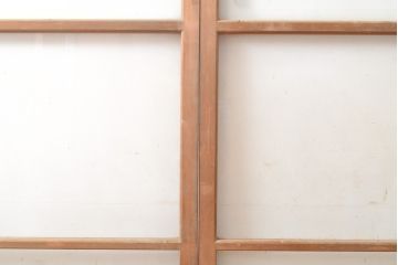 和製アンティーク　お洒落なデザインがアクセントになるガラス戸2枚セット(窓、引き戸、建具)(R-054346)