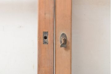 和製アンティーク　お洒落なデザインがアクセントになるガラス戸2枚セット(窓、引き戸、建具)(R-054346)