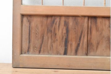 和製アンティーク　お洒落なデザインがアクセントになるガラス戸2枚セット(窓、引き戸、建具)(R-054346)