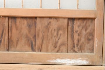 和製アンティーク　お洒落なデザインがアクセントになるガラス戸2枚セット(窓、引き戸、建具)(R-054346)