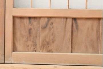 和製アンティーク　お洒落なデザインがアクセントになるガラス戸2枚セット(窓、引き戸、建具)(R-054346)