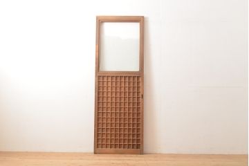 アンティーク建具　格子が目を引く引き戸1枚(建具、格子戸)(R-054347)