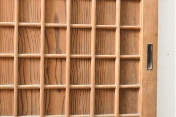 アンティーク建具　格子が目を引く引き戸1枚(建具、格子戸)(R-054347)