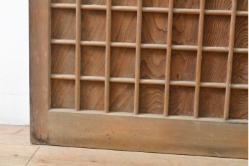 アンティーク建具　格子が目を引く引き戸1枚(建具、格子戸)(R-054347)