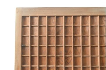 アンティーク建具　杉材一枚板　表の格子がアクセントの木製扉1枚(ドア、建具)(R-054349)