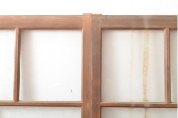 アンティーク建具　上手物　大正ロマンな雰囲気漂うガラス窓2枚セット(引き戸、ガラス戸、建具)(R-054374)