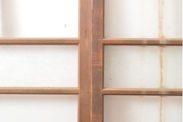 アンティーク建具　上手物　大正ロマンな雰囲気漂うガラス窓2枚セット(引き戸、ガラス戸、建具)(R-054374)