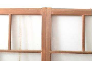 アンティーク建具　上手物　大正ロマンな雰囲気漂うガラス窓2枚セット(引き戸、ガラス戸、建具)(R-054374)