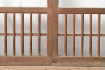 アンティーク建具　上手物　大正ロマンな雰囲気漂うガラス窓2枚セット(引き戸、ガラス戸、建具)(R-054374)