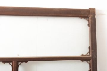 アンティーク建具　上手物　どこかクラシカルな雰囲気もあるガラス窓2枚セット(引き戸、ガラス戸、建具)(R-054375)