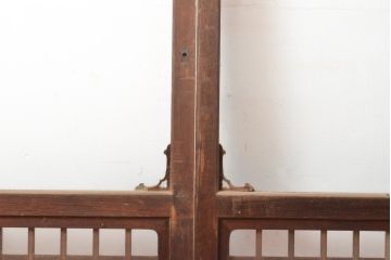 アンティーク建具　上手物　どこかクラシカルな雰囲気もあるガラス窓2枚セット(引き戸、ガラス戸、建具)(R-054375)