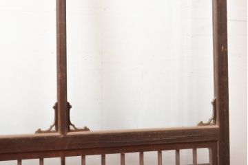アンティーク建具　上手物　どこかクラシカルな雰囲気もあるガラス窓2枚セット(引き戸、ガラス戸、建具)(R-054375)