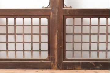 アンティーク建具　上手物　どこかクラシカルな雰囲気もあるガラス窓2枚セット(引き戸、ガラス戸、建具)(R-054375)
