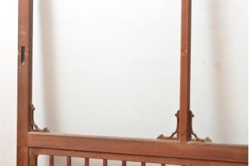 アンティーク建具　上手物　どこかクラシカルな雰囲気もあるガラス窓2枚セット(引き戸、ガラス戸、建具)(R-054375)