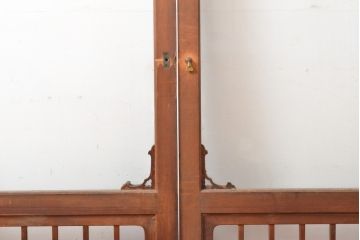 アンティーク建具　上手物　どこかクラシカルな雰囲気もあるガラス窓2枚セット(引き戸、ガラス戸、建具)(R-054375)