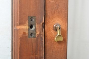 アンティーク建具　上手物　どこかクラシカルな雰囲気もあるガラス窓2枚セット(引き戸、ガラス戸、建具)(R-054375)