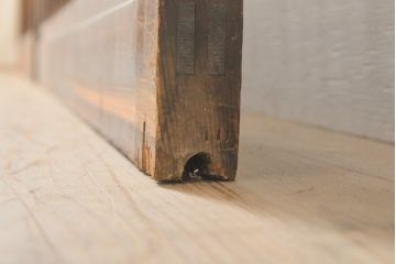 アンティーク建具　上手物　どこかクラシカルな雰囲気もあるガラス窓2枚セット(引き戸、ガラス戸、建具)(R-054375)