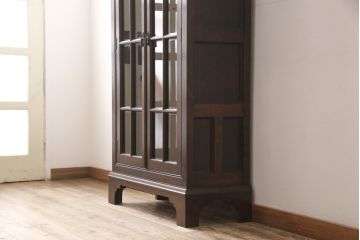 中古　美品　松本民芸家具　シックなインテリアと相性の良いC型書棚(定価約63万円)(ブックケース、本棚、本箱、飾り棚)(R-054377)