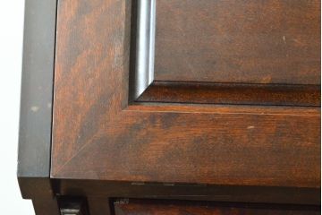 中古　美品　松本民芸家具　H型　ボールフットが特徴的なライティングビューロー(簿記机、在宅ワーク、在宅用ワークデスク、チェスト)(R-054378)