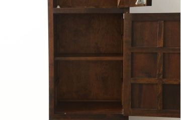 中古　美品　松本民芸家具　上品かつクラシカルな印象を高めるA型時計台(定価約72万円)(ホールクロック、戸棚)(R-054379)