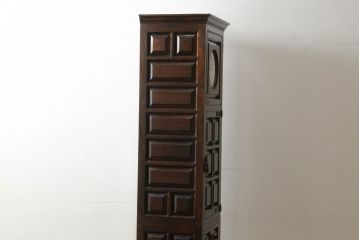 中古　美品　松本民芸家具　上品かつクラシカルな印象を高めるA型時計台(定価約72万円)(ホールクロック、戸棚)(R-054379)