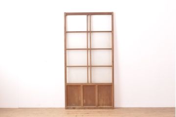 アンティーク建具　シンプルなデザインの引き戸1枚(ガラス戸、建具)(R-054382)