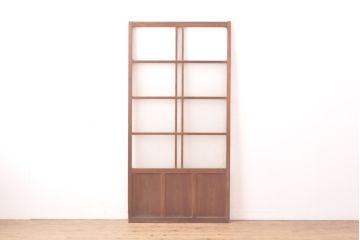 アンティーク建具　シンプルなデザインの引き戸1枚(ガラス戸、建具)(R-054382)