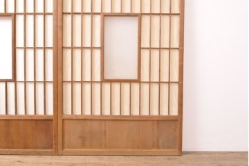 アンティーク建具　レトロな雰囲気の障子戸2枚(引き戸、建具)(R-054383)