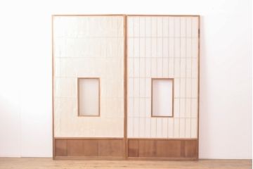 アンティーク建具　レトロな雰囲気の障子戸2枚(引き戸、建具)(R-054383)