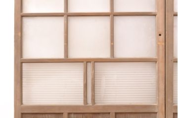 アンティーク建具　異なるガラスの質感が面白いガラス戸2枚(引き戸、建具)(R-054384)