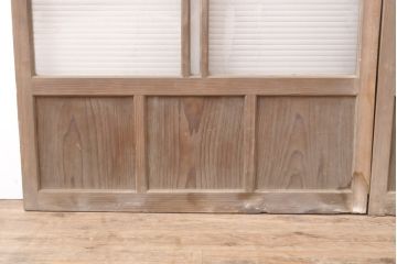 アンティーク建具　異なるガラスの質感が面白いガラス戸2枚(引き戸、建具)(R-054384)