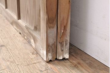 アンティーク建具　異なるガラスの質感が面白いガラス戸2枚(引き戸、建具)(R-054384)